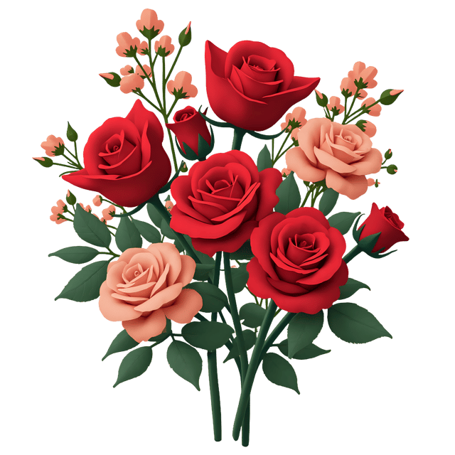 Free transparent PNG: Red Roses and Carnations Bouquet PNG with Transparent Background