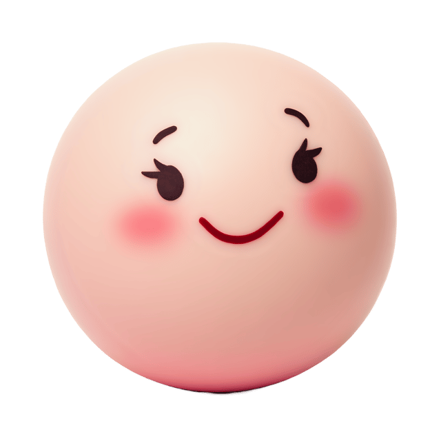Free transparent PNG: Soft Pastel Rose Sphere with Shy Smile PNG Image