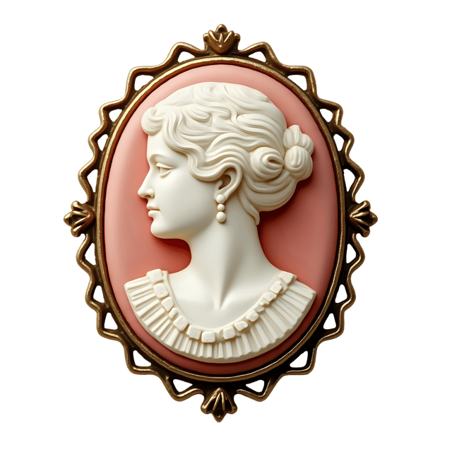 Free transparent PNG: Victorian Cameo Brooch PNG Clipart  Perfect for Antique Jewelry and Historical Design