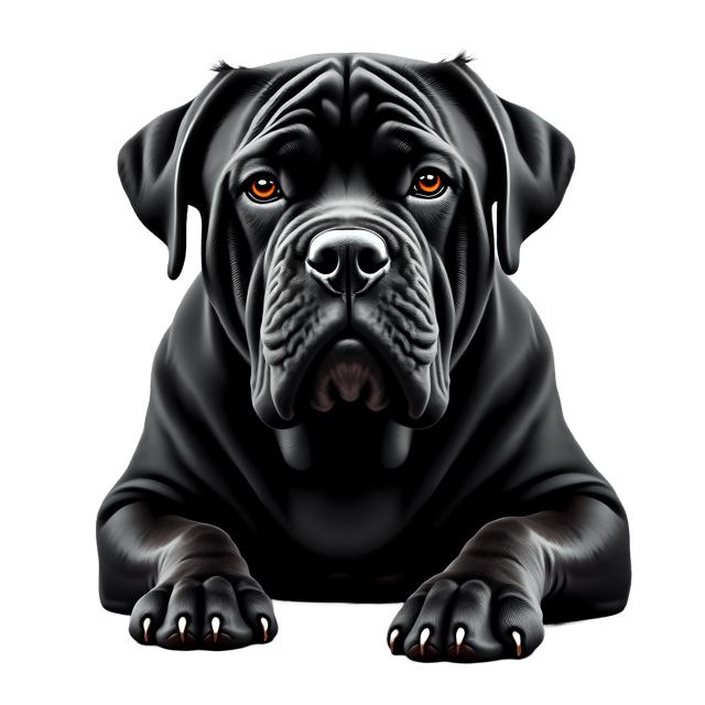 Free transparent PNG: Black Neapolitan Mastiff PNG with Loose Skin and Dark Eyes for Artistic Design