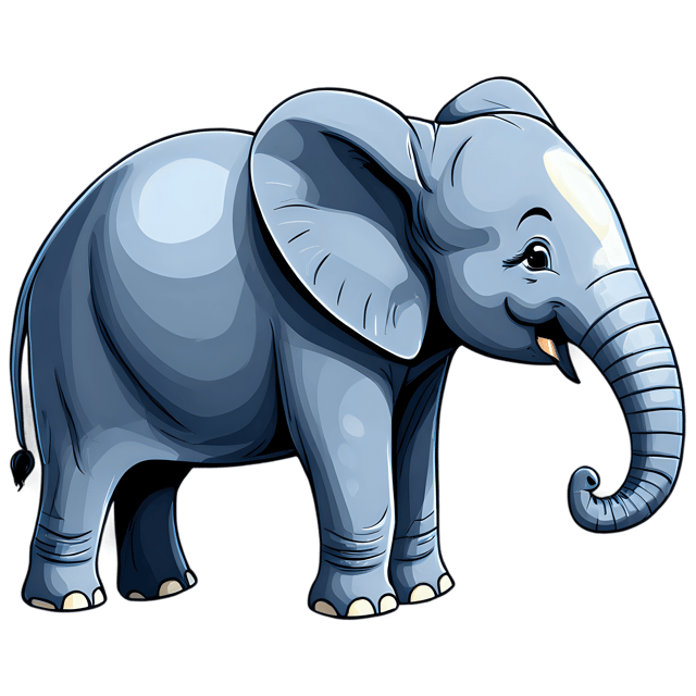 Free transparent PNG: Cute Elephant Cartoon Illustration with Transparent Background for Decor and Crafts