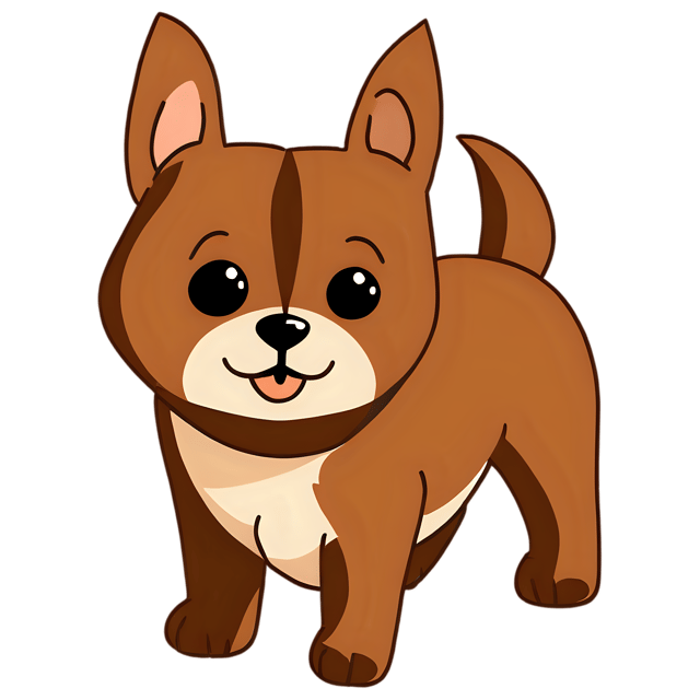 Free transparent PNG: Cute Cartoon Puppy Illustration with Transparent Background