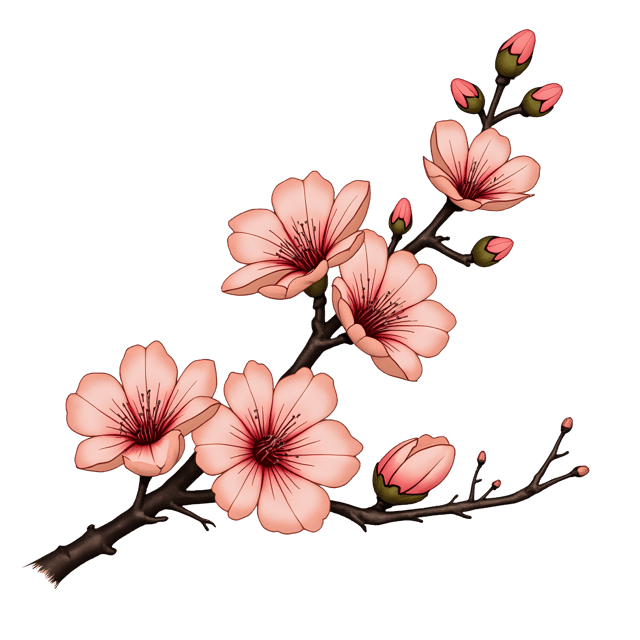 Free transparent PNG: Chinoiserie Cherry Blossom and Nightingale  Oriental Art Clipart, free downloadable png