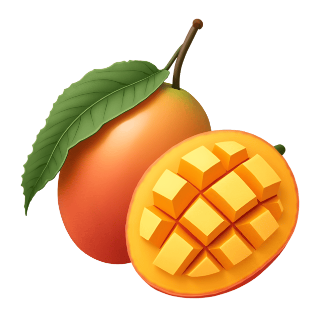 Free transparent PNG: Coral-Orange Mango Clipart with Smooth Peel and Tropical Appeal