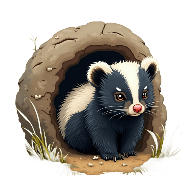 Free transparent PNG: Fuzzy Baby Skunk PNG with Transparent Background for Art and Crafts