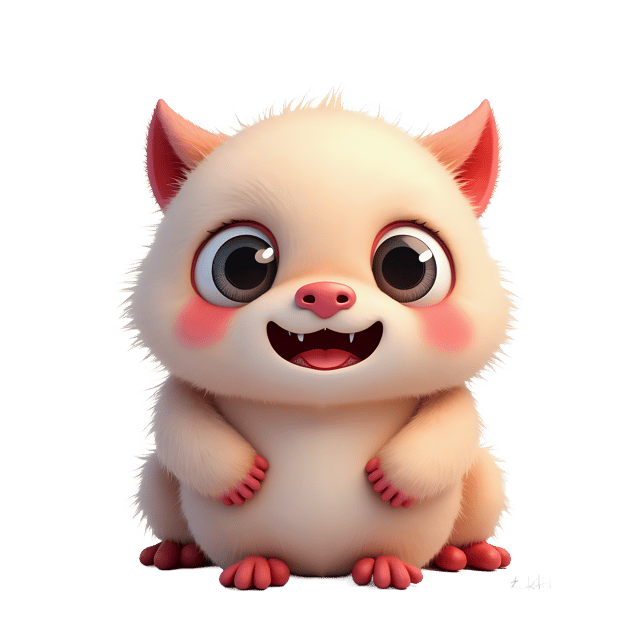 Free transparent PNG: Cute Fuzzy Monster Doll PNG with Transparent Background for Crafting and Decor