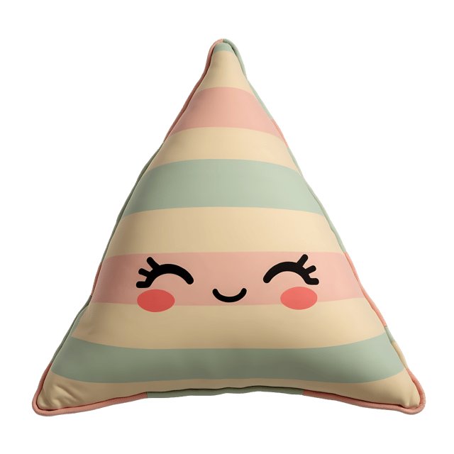 Free transparent PNG: Joyful Embroidery Triangle Plushie PNG with Transparent Background for Crafting and Decor