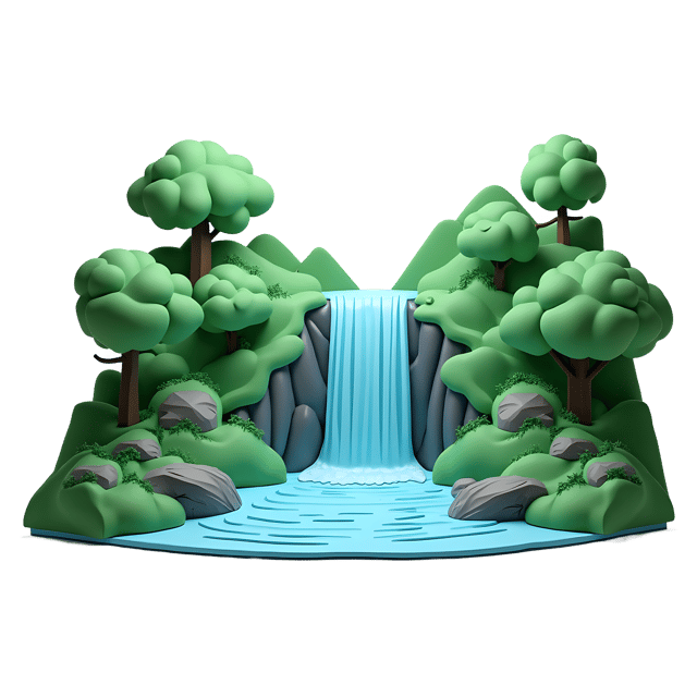 Free transparent PNG: Waterfall PNG  Aesthetic Nature Scene for Decor  Illustration