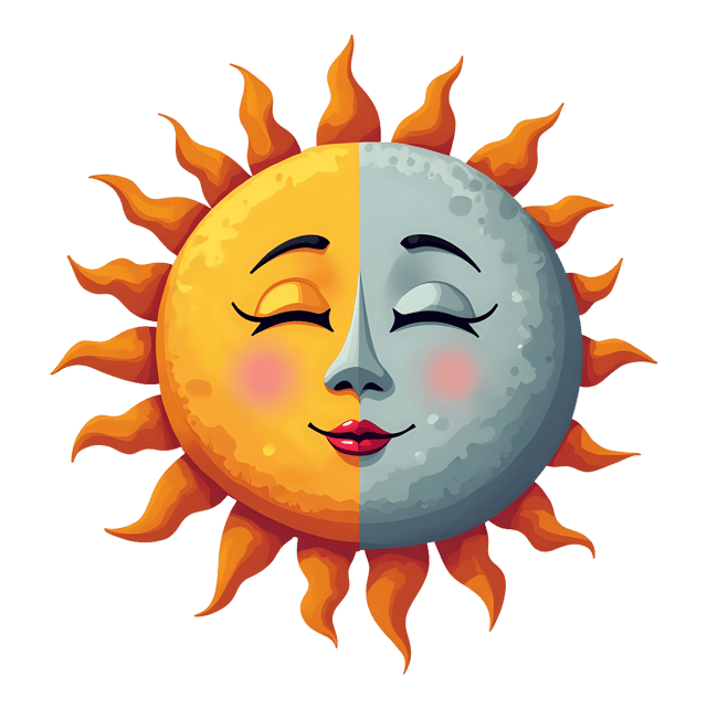 Free transparent PNG: Boho Sun and Moon  Boho Art Clipart, free download png