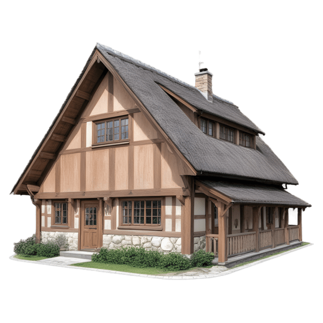 Free transparent PNG: Timber-framed Cottage PNG with Transparent Background for Country Home Design