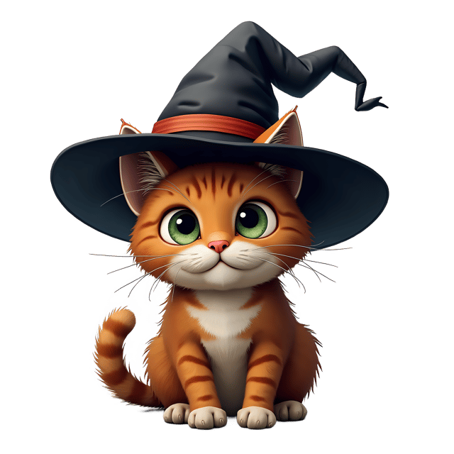 Free transparent PNG: Cat with Torn Witch Hat  Halloween Clipart, free downloadable png