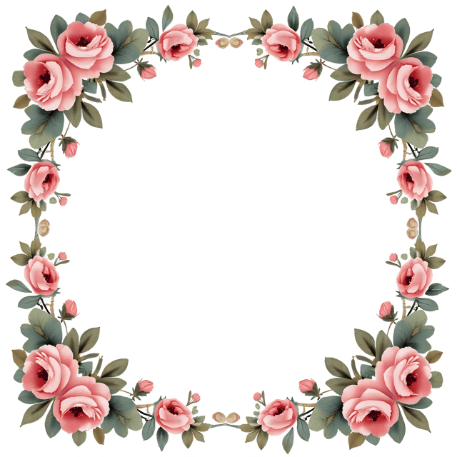 Free transparent PNG: Floral Pattern Frame PNG Clipart  Elegant Design Elements for Crafts and Projects