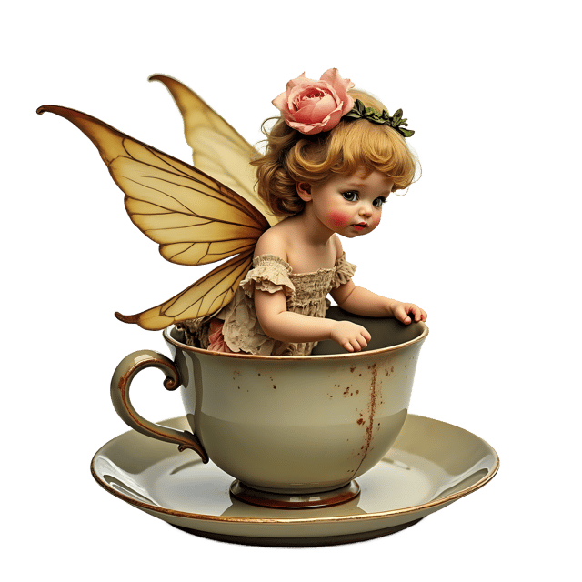 Free transparent PNG: Fairy in a Teacup PNG Clipart  Enchanting Garden Scene for Fairy Tales  Crafts