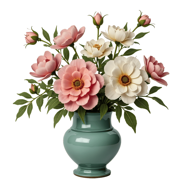 Free transparent PNG: Vintage Vase with Delicate Porcelain Flowers Transparent PNG