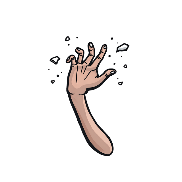 Free transparent PNG: Bent Arm with Cracked Surface  Unique Art PNG, free download