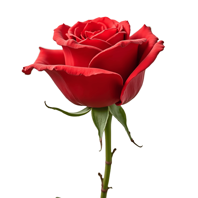 Free transparent PNG: Single Red Rose PNG with Transparent Background for Floral Design and Clipart