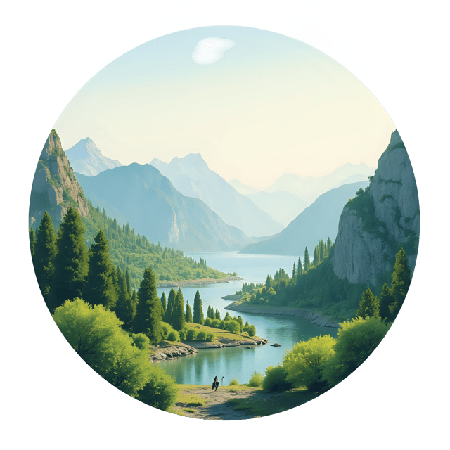 Free transparent PNG: Beautiful Landscapes Enclosed within a Circle PNG Clipart  Perfect for Decor and Design