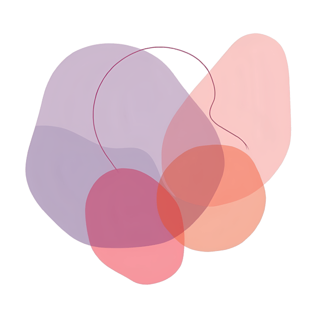 Free transparent PNG: Muted Lavender and Warm Coral Blobs Illustration with Organic Blend