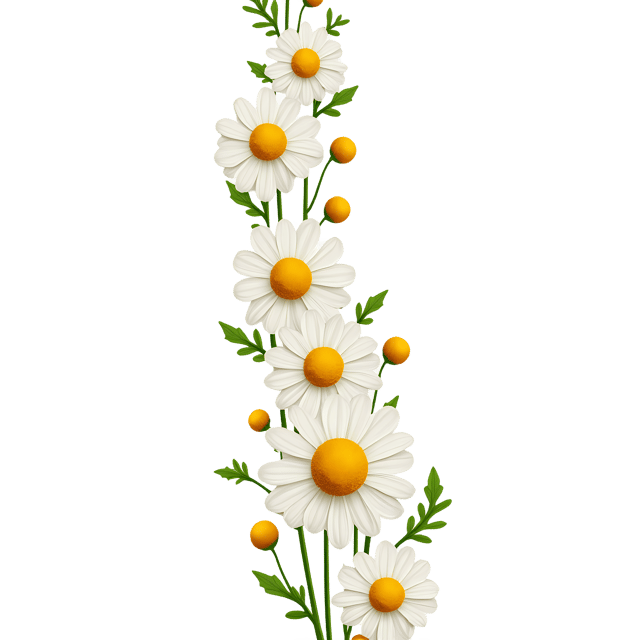 Free transparent PNG: White and Yellow Daisy Chain PNG with Transparent Background for Floral Design