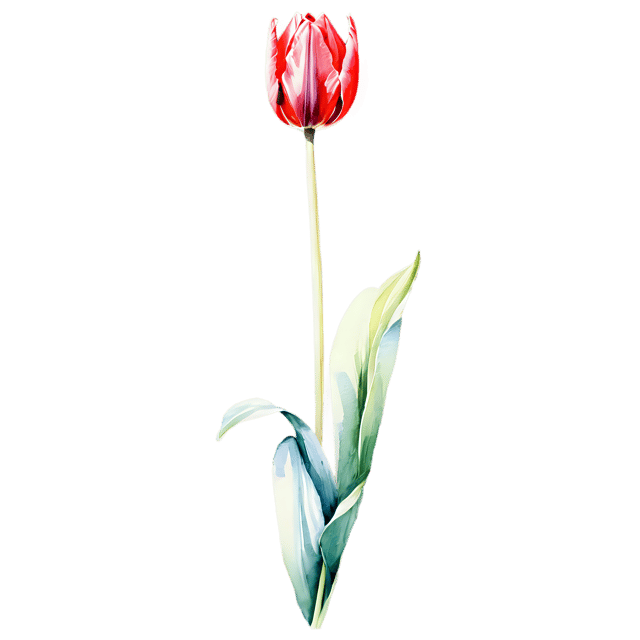Free transparent PNG: Watercolor Tulip Ornament PNG – Transparent Background Flower Art