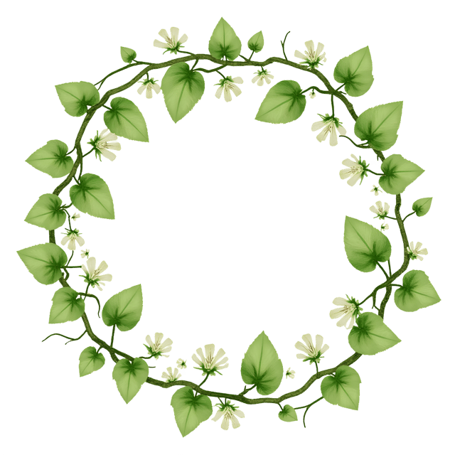 Free transparent PNG: Swirling Green Vines with Blooming Buds Transparent PNG for Artistic and Decorative Uses