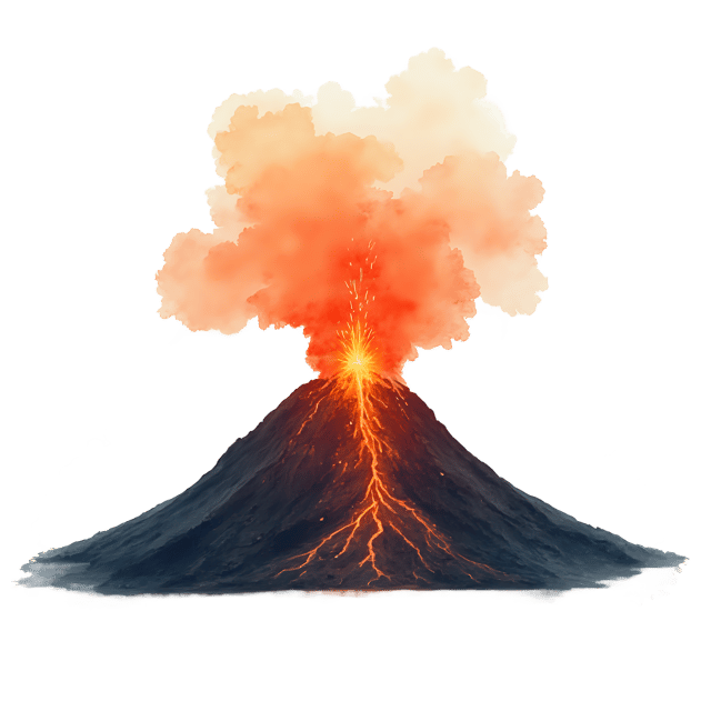 Free transparent PNG: Volcanic Landscape Artwork for Travel and Nature Imagery
