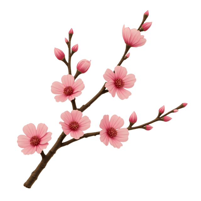 Free transparent PNG: Delicate Cherry Blossom Branch PNG with Transparent Background for Floral Design