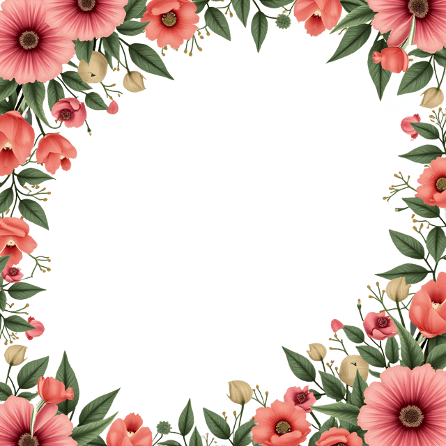 Free transparent PNG: Floral Pattern Frame PNG Clipart  Perfect for Design Projects  Crafts