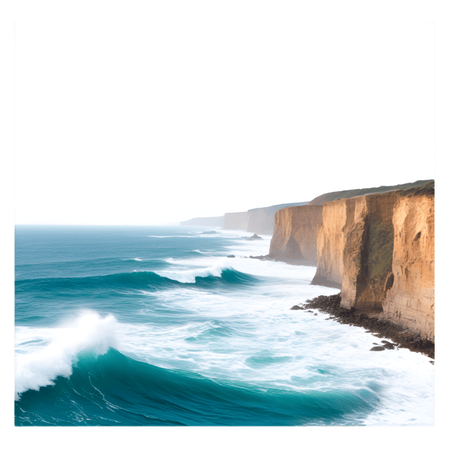 Free transparent PNG: Coastal Cliffs Overlooking Ocean Waves PNG Background