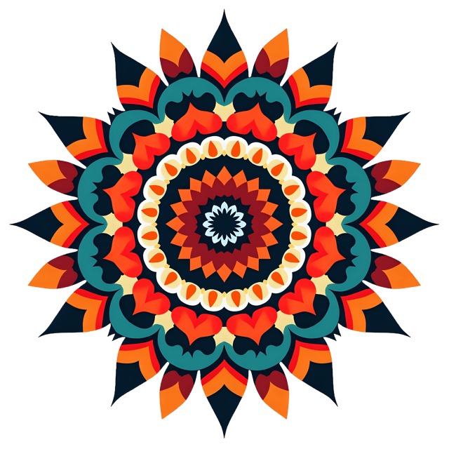 Free transparent PNG: Symmetrical Mandala with Triangles for Modern Art and Decor