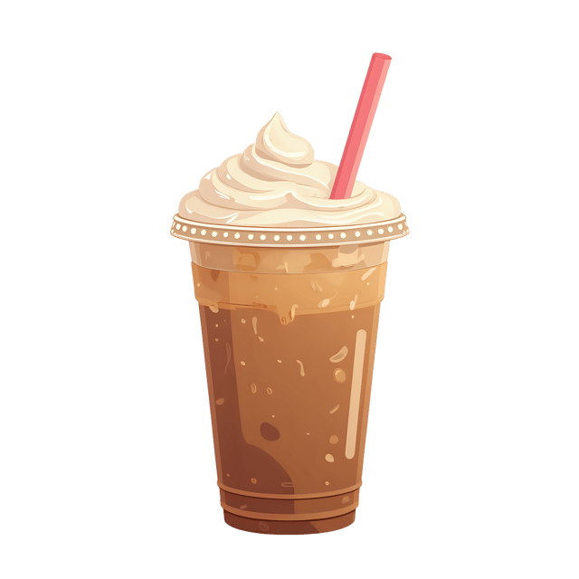 Free transparent PNG: Iced Coffee with Pastel Straw  Free PNG Download