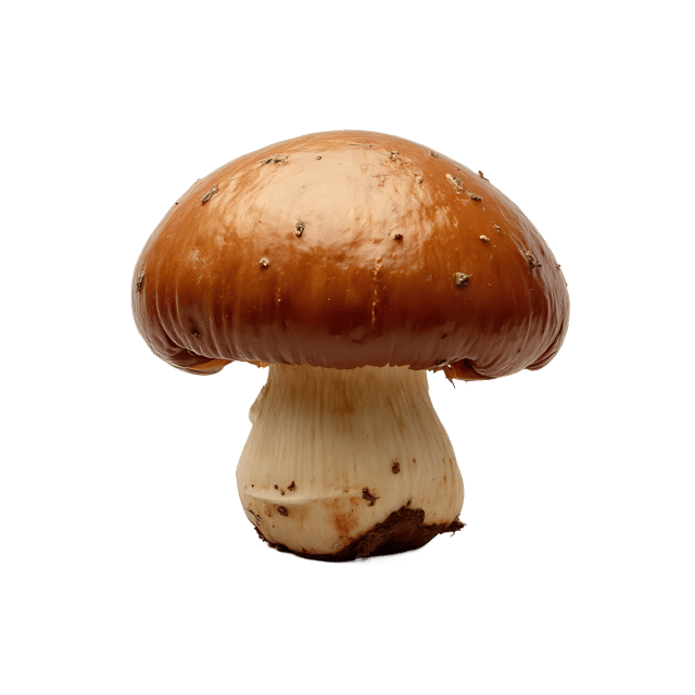 Free transparent PNG: Tender Brown Roasted Mushroom PNG with Earthy Aroma and Glistening Cap