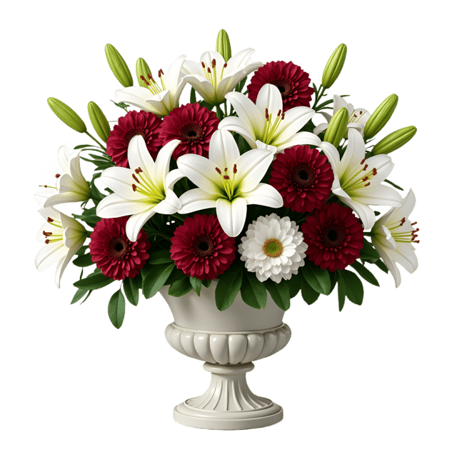 Free transparent PNG: Ivory and Burgundy Floral Arrangement  Elegant Clipart, free downloadable png