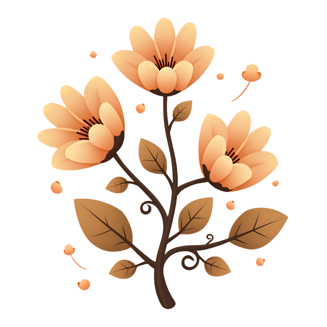Free transparent PNG: Soft Tan Blooms with Curled Leaves  Nature Clipart, free transparent png download