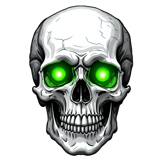 Free transparent PNG: Skull with Glowing Green Eyes  Halloween Clipart, free png download