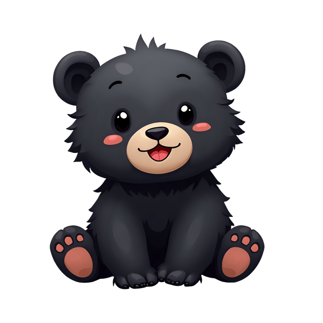 Free transparent PNG: Soft Black Bear Cub PNG with Transparent Background for Cute Animal Imagery