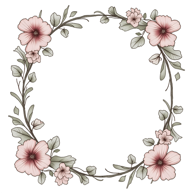 Free transparent PNG: Floral Sketch Frame PNG Clipart  Ideal for Artistic Creations  Decor