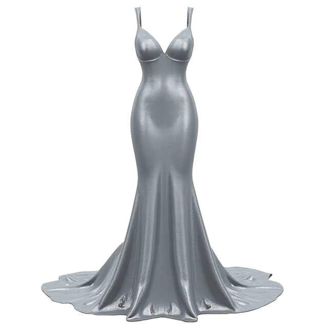 Free transparent PNG: Formal Silver Sequin Dress V-Neckline Illustration with White Background