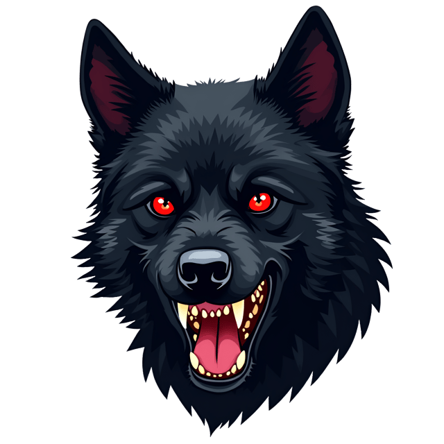 Free transparent PNG: Evil Black Dog with Red Eyes Illustration for Dark and Menacing Themes