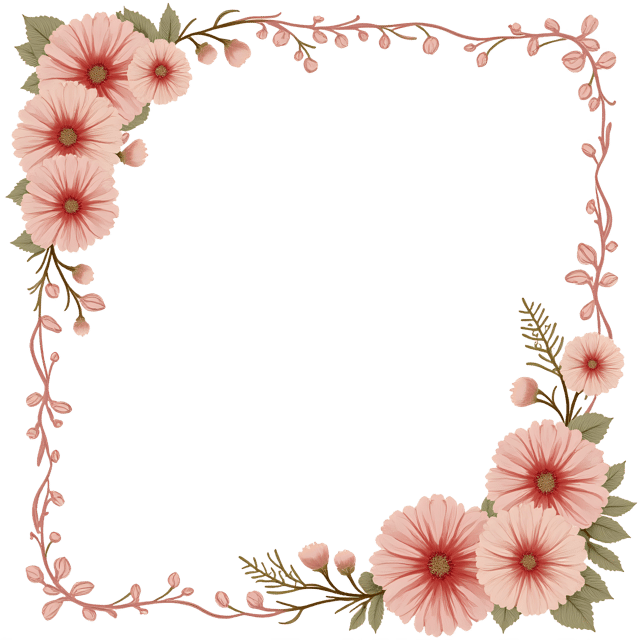 Free transparent PNG: Lace-like Flower Border  Dusty Tones Clipart, Free PNG Download