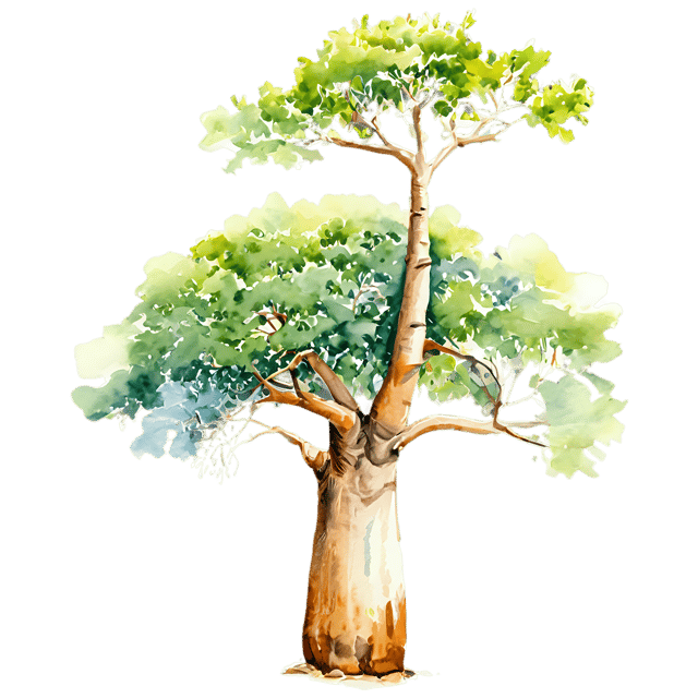 Free transparent PNG: Transparent Baobab Tree Watercolor Illustration – PNG for Designers & Creators