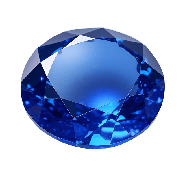 Free transparent PNG: Deep Blue Sapphire Gemstone Illustration with Royal Hues and White Background