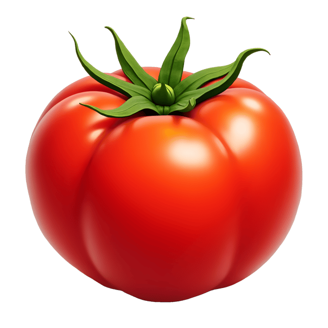 Free transparent PNG: Vibrant Red Tomato Illustration with Smooth Glossy Surface for Clipart and Design