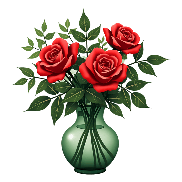 Free transparent PNG: Red Roses and Greenery Transparent PNG for Floral Design