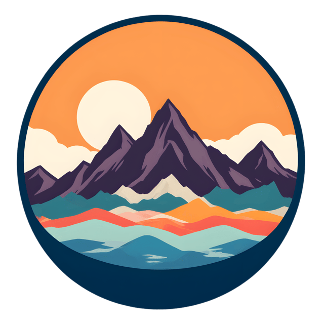Free transparent PNG: Mountain Peaks in Circle Transparent PNG Design