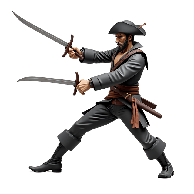 Free transparent PNG: Pirate in a Sword Fight PNG Download  Dramatic Action Scene for Kids  Adventure Themes