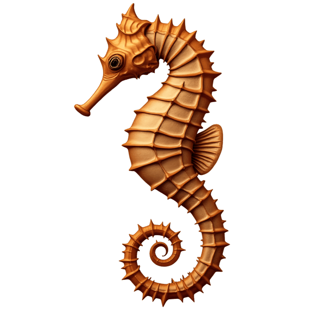 Free transparent PNG: Exquisite Seahorse Clipart in Rich Brown and Cream Patterns