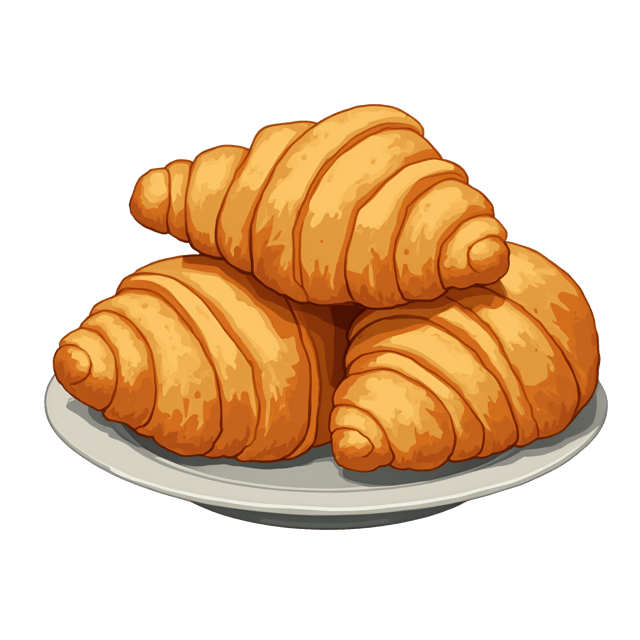Free transparent PNG: Golden Crispy Croissants Clipart Illustration for Bakery and Dessert Imagery