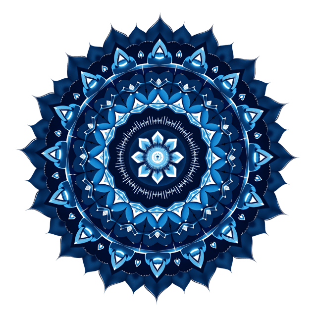 Free transparent PNG: Symmetrical Mandala with Celestial Motifs on White Background