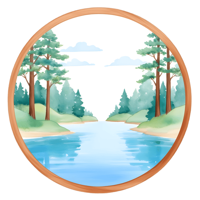 Free transparent PNG: Tranquil Lake Inside Sacred Hoop of Trees PNG